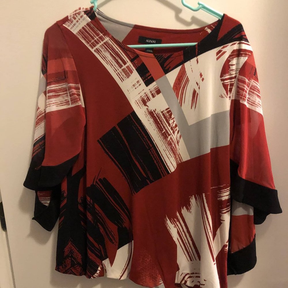 Alfani Graffti Red Top